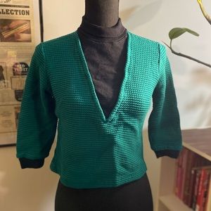 Vintage green turtleneck top